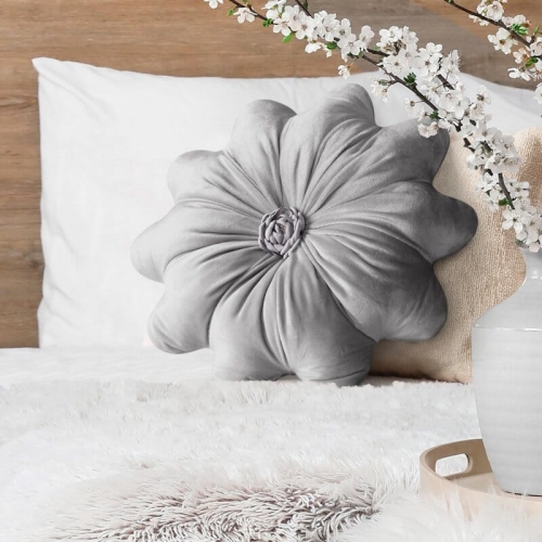 Poduszka srebrna Kwiatek