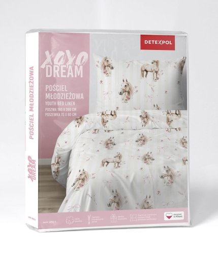 Pościel bawełniana dziecięca 160x200 Xoxo Konie