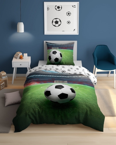 Pościel bawełniana młodzieżowa 140x200 Piłka Nożna