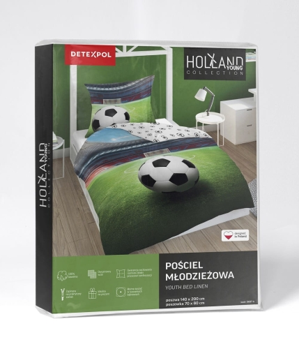 Pościel bawełniana młodzieżowa 140x200 Piłka Nożna