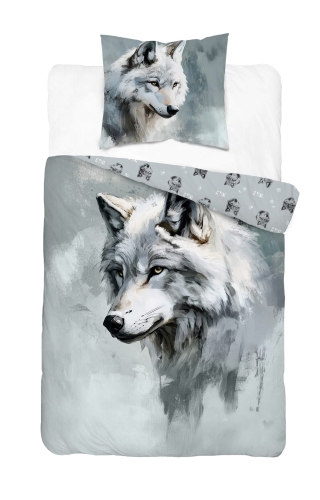 Pościel bawełniana młodzieżowa 140x200 Wilk