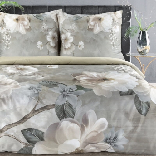 Ekskluzywna pościel Reina 160x200 w kremowe magnolie