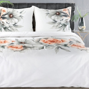 Ekskluzywna pościel Premium 220x200 w brzoskwiniowe róże