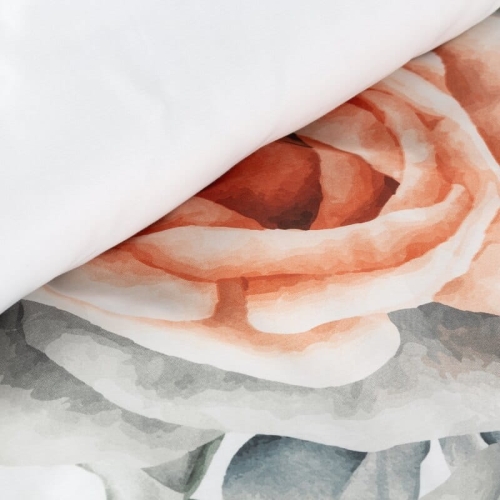 Ekskluzywna pościel Premium 220x200 w brzoskwiniowe róże