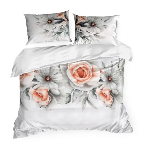 Ekskluzywna pościel Premium 220x200 w brzoskwiniowe róże