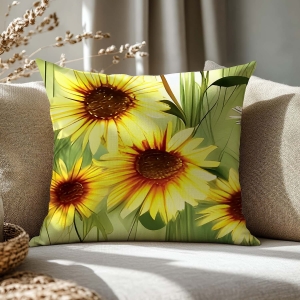 Poszewka z bawełny satynowej Satynlove 40x40 Słoneczniki