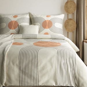 Komplet pościeli z bawełny satynowej 220x200 w stylu japandi