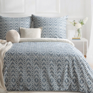 Komplet pościeli z bawełny satynowej 220x200 w drobny wzór geometryczny