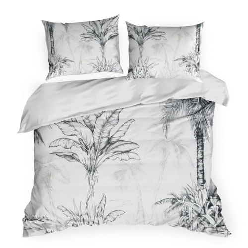 Komplet pościeli z bawełny satynowej 220x200 w palmy