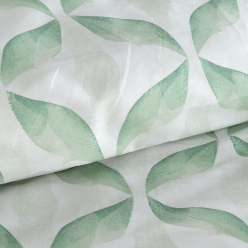 Komplet pościeli z bawełny satynowej 160x200 miętowy wzór geometryczny