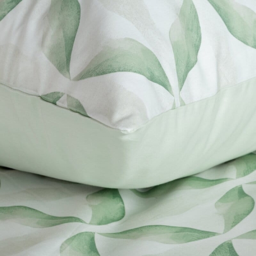 Komplet pościeli z bawełny satynowej 160x200 miętowy wzór geometryczny