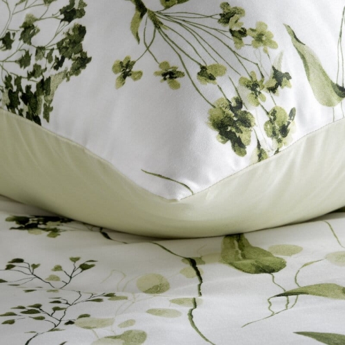 Komplet pościeli z bawełny satynowej 220x200 w delikatny roślinny wzór