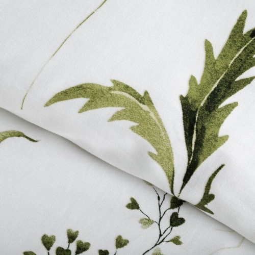 Komplet pościeli z bawełny satynowej 220x200 w delikatny roślinny wzór