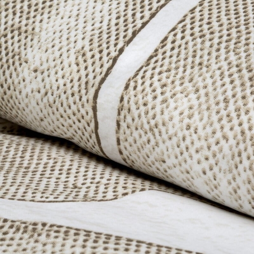 Komplet pościeli z bawełny satynowej 220x200 w duże beżowe liście