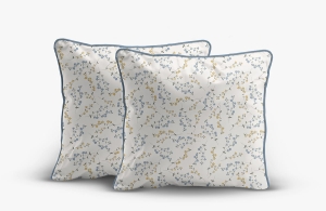 Komplet poszewek z perkalu 40x40 Żółte i Niebieskie Drobne Kwiaty Lame Percale