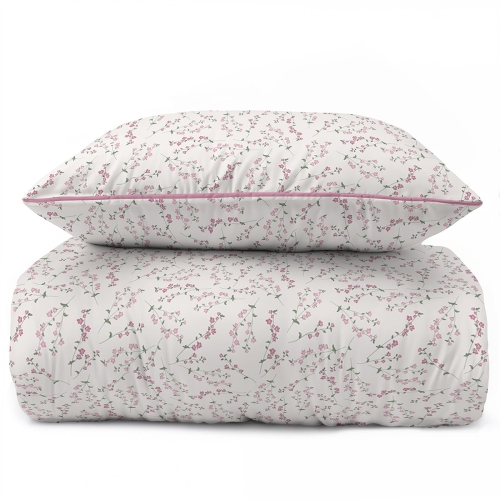 Pościel z perkalu 160x200 Różowe Drobne Kwiaty Lame Percale