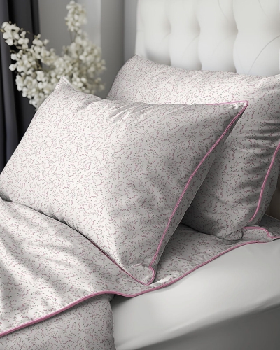 Pościel z perkalu 160x200 Różowe Drobne Kwiaty Lame Percale