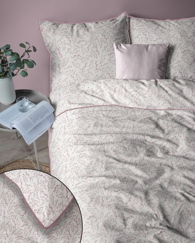 Pościel z perkalu 220x200 Różowe Drobne Kwiaty Lame Percale