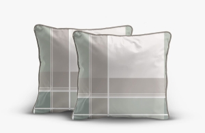 Komplet poszewek z perkalu 40x40 Szaro Zielono Beżowa Krata Lame Percale