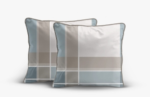 Komplet poszewek z perkalu 40x40 Szaro Błękitno Beżowa Krata Lame Percale