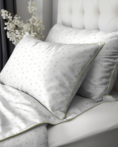 Pościel z perkalu 160x200 Drobne Stokrotki Lame Percale