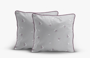 Komplet poszewek z perkalu popielatych 40x40 Drobne Stokrotki Lame Percale