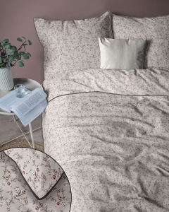 Pościel z perkalu 160x200 Różowe Kwiaty Lame Percale