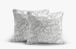 Komplet poszewek z perkalu 40x40 Popielata w Kwiaty Lame Percale