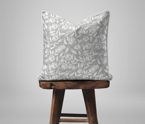 Komplet poszewek z perkalu 40x40 Popielata w Kwiaty Lame Percale
