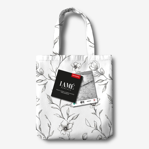 Pościel z perkalu 160x200 Biało Czarna Lame Percale