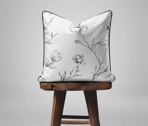 Komplet poszewek z perkalu 40x40 Kwiaty Lame Percale