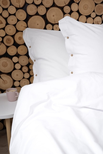 Pościel Pure Eco Line bawełniana 160x200 biała z guziczkami 