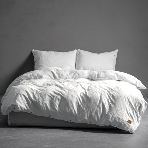 Pościel Pure Eco Line bawełniana 160x200 biała z guziczkami 