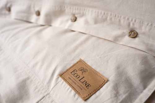 Pościel Pure Eco Line bawełniana 160x200 beżowa z guziczkami 