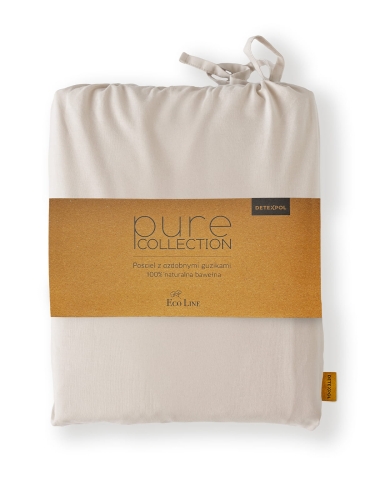 Pościel Pure Eco Line bawełniana 220x200 beżowa z guziczkami