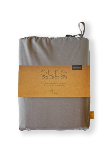 Pościel Pure Eco Line bawełniana 160x200 ciepłoszara z guziczkami