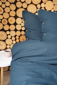 Pościel Pure Eco Line bawełniana 220x200 denim z guziczkami