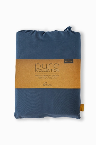Pościel Pure Eco Line bawełniana 220x200 denim z guziczkami