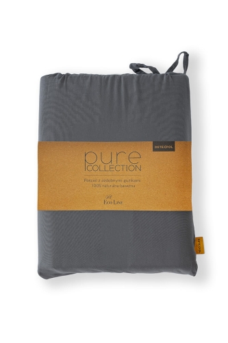 Pościel Pure Eco Line bawełniana 160x200 grafitowa z guziczkami