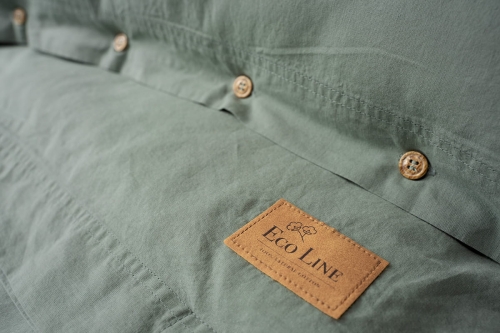 Pościel Pure Eco Line bawełniana 160x200 miętowa z guziczkami