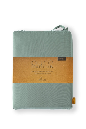Pościel Pure Eco Line bawełniana 220x200 miętowa z guziczkami