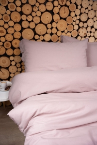 Pościel Pure Eco Line bawełniana 220x200 pudrowy róż z guziczkami