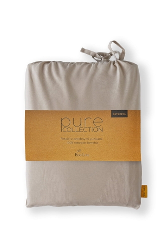 Pościel Pure Eco Line bawełniana 220x200 taupe z guziczkami