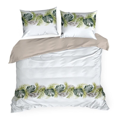 Komplet pościeli bawełnianej w tropikalne liście 160x200 Amber