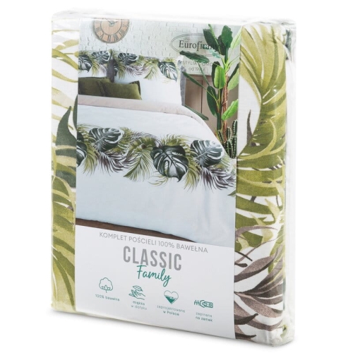 Komplet pościeli bawełnianej w tropikalne liście 220x200 Amber