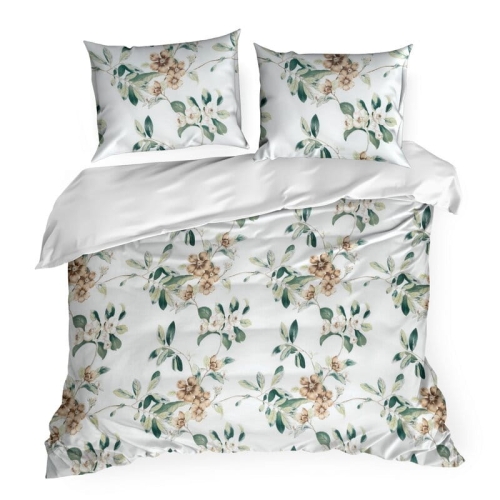 Komplet pościeli bawełnianej z motywem kwiatowym 220x200 Nikola