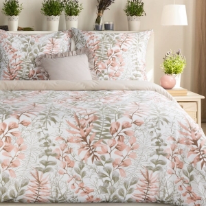 Komplet pościeli bawełnianej w liście 160x200 Fressia