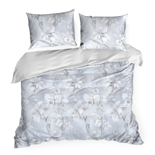 Ekskluzywna pościel Premium 220x200 w delikatny, szkicowy wzór kwiatowy