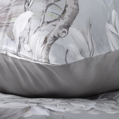 Ekskluzywna pościel Premium popielata 220x200 w jasne kwiaty