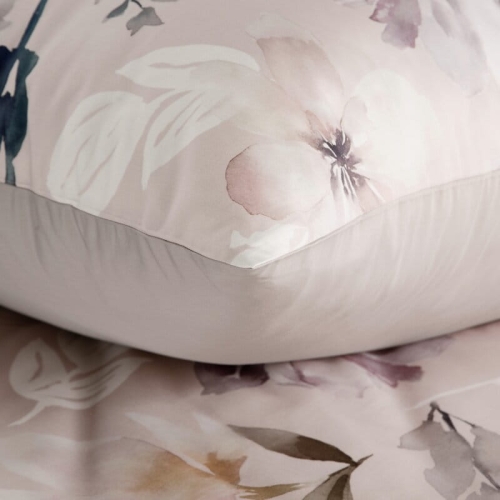 Ekskluzywna pościel Premium pudrowa 220x200 w kwiaty